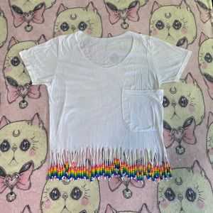 Beaded T-Shirt Coverup